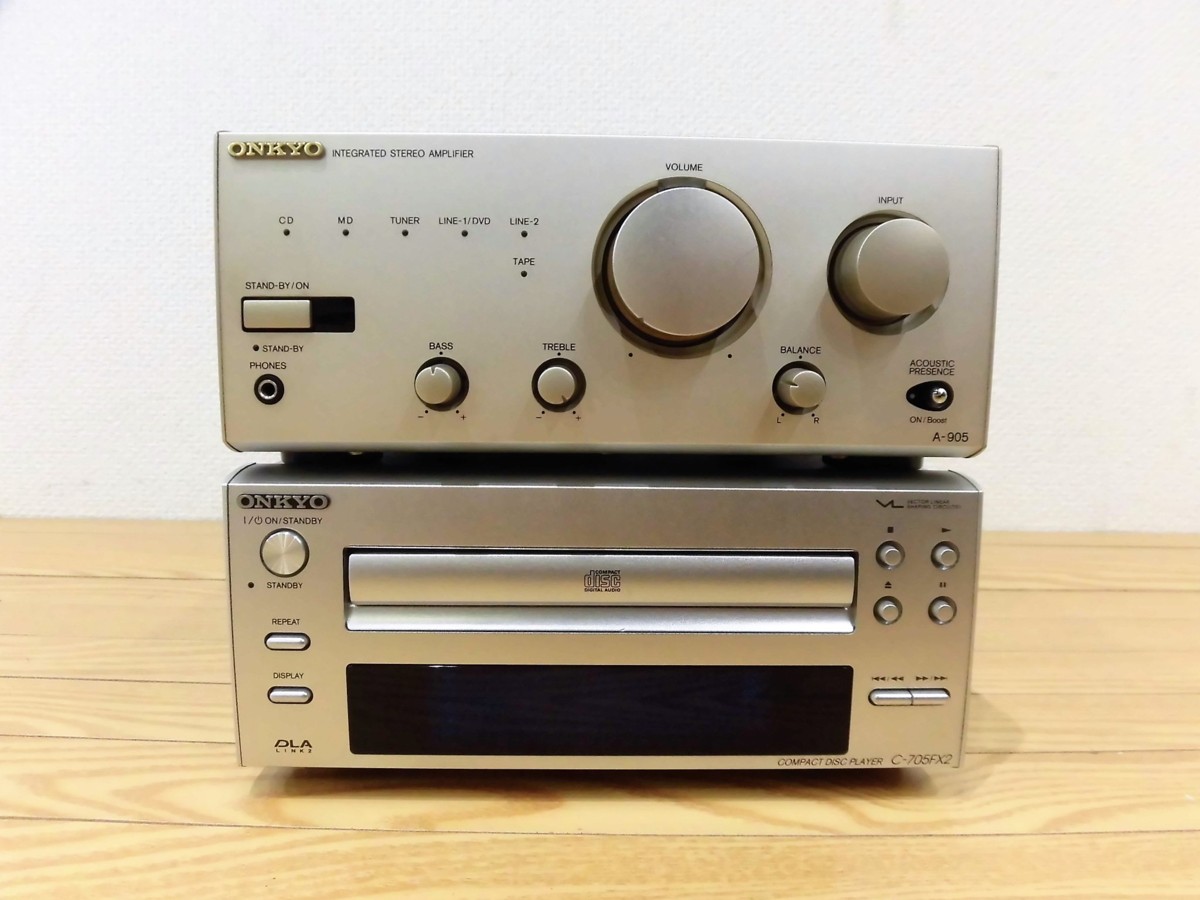 オンキョー（ONKYO）C-705FX2　CDプレーヤー A-905 プリメインアンプ 2台セット